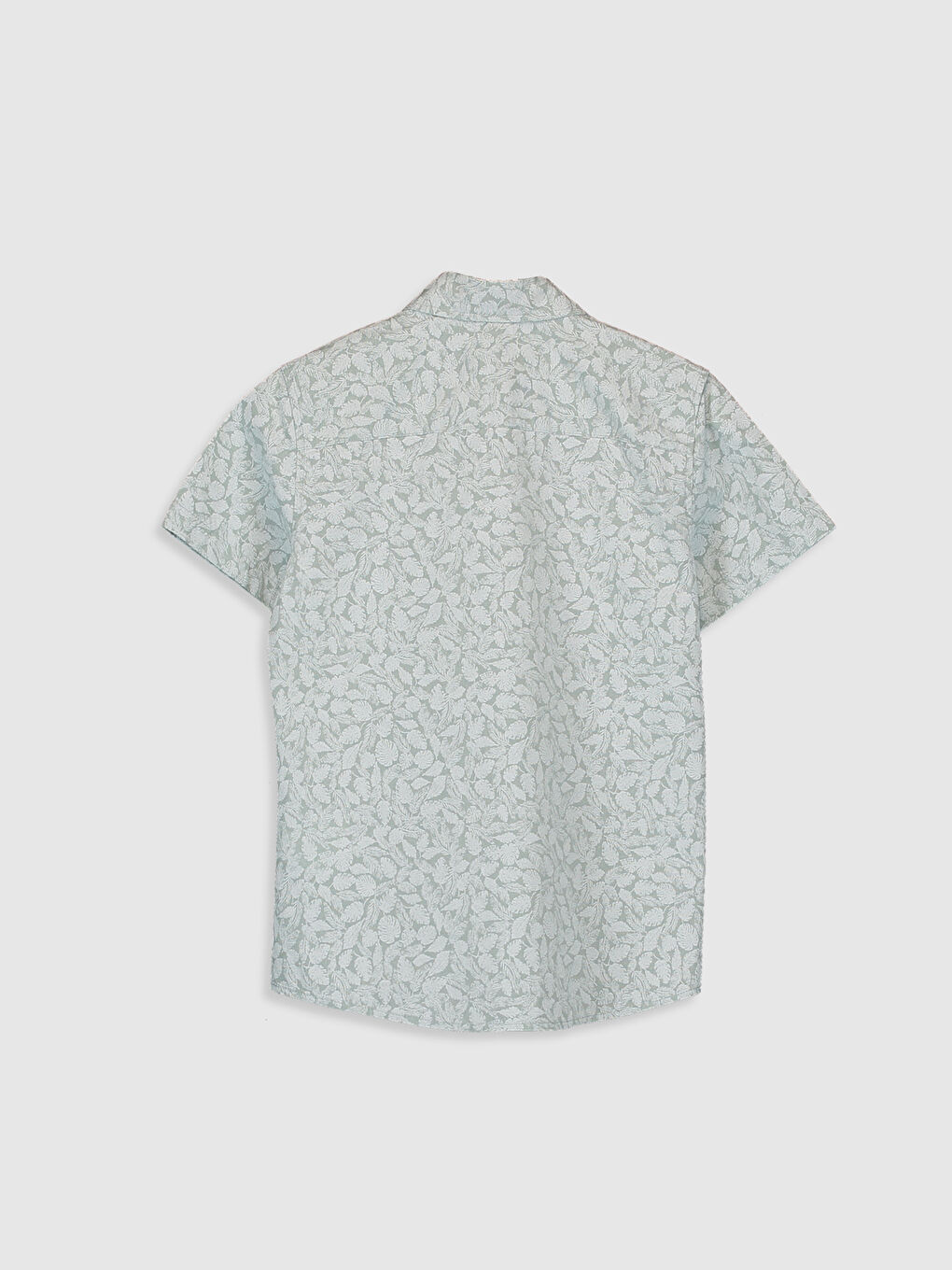 Yeşil Erkek Çocuk Desenli Pamuklu Gömlek-1