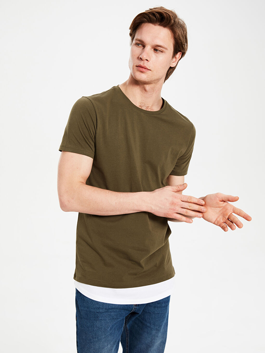Футболка из чесаного хлопка для мужчин-1