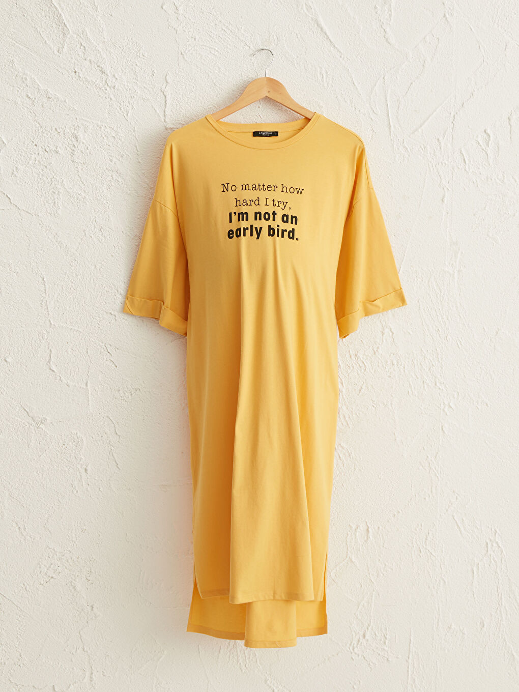 LCWAIKIKI Maternity Slogan bedrucktes Umstandskleid aus Baumwolle -0SC634Z8-QRY