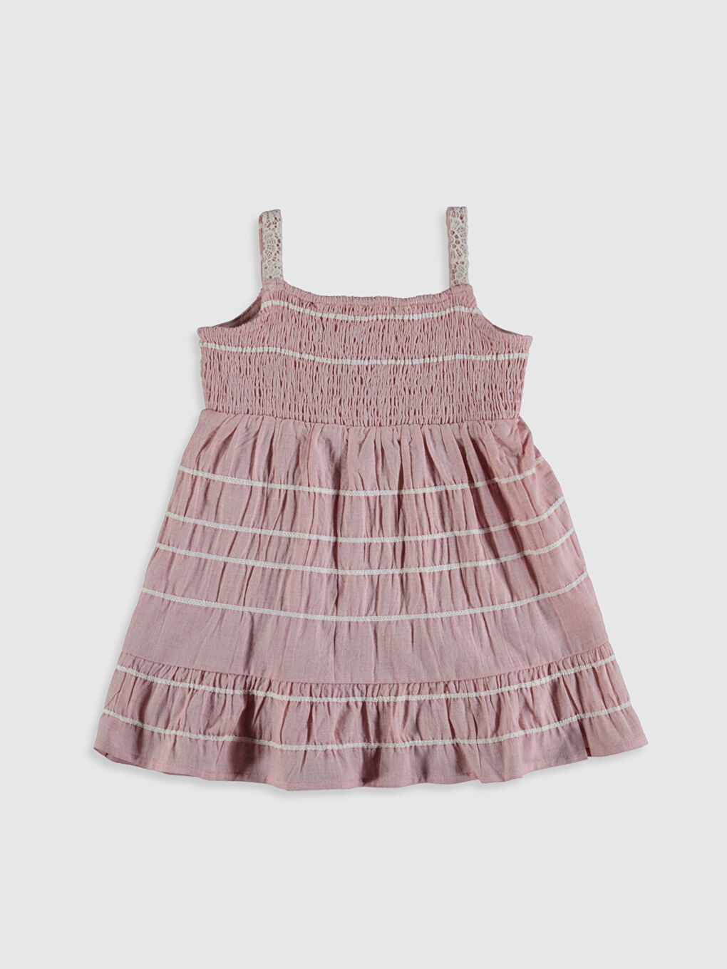 Kırmızı Kısa Kollu Kız Bebek Elbise