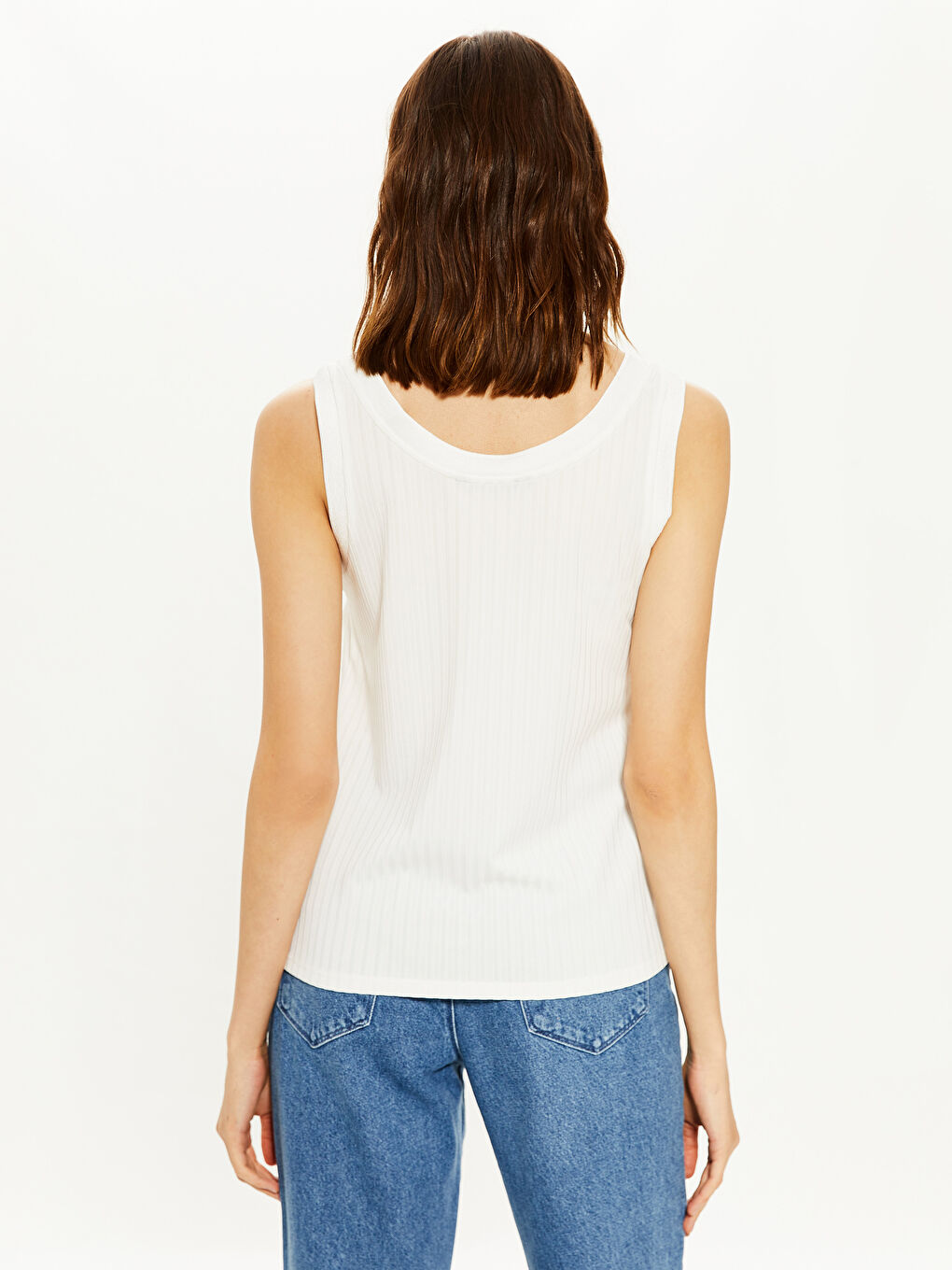 LCW Vision U-Neck Standard Fit Sleeveless Combed Cotton Women's Straight Flexible Singlet -0SD014Z8-EEW