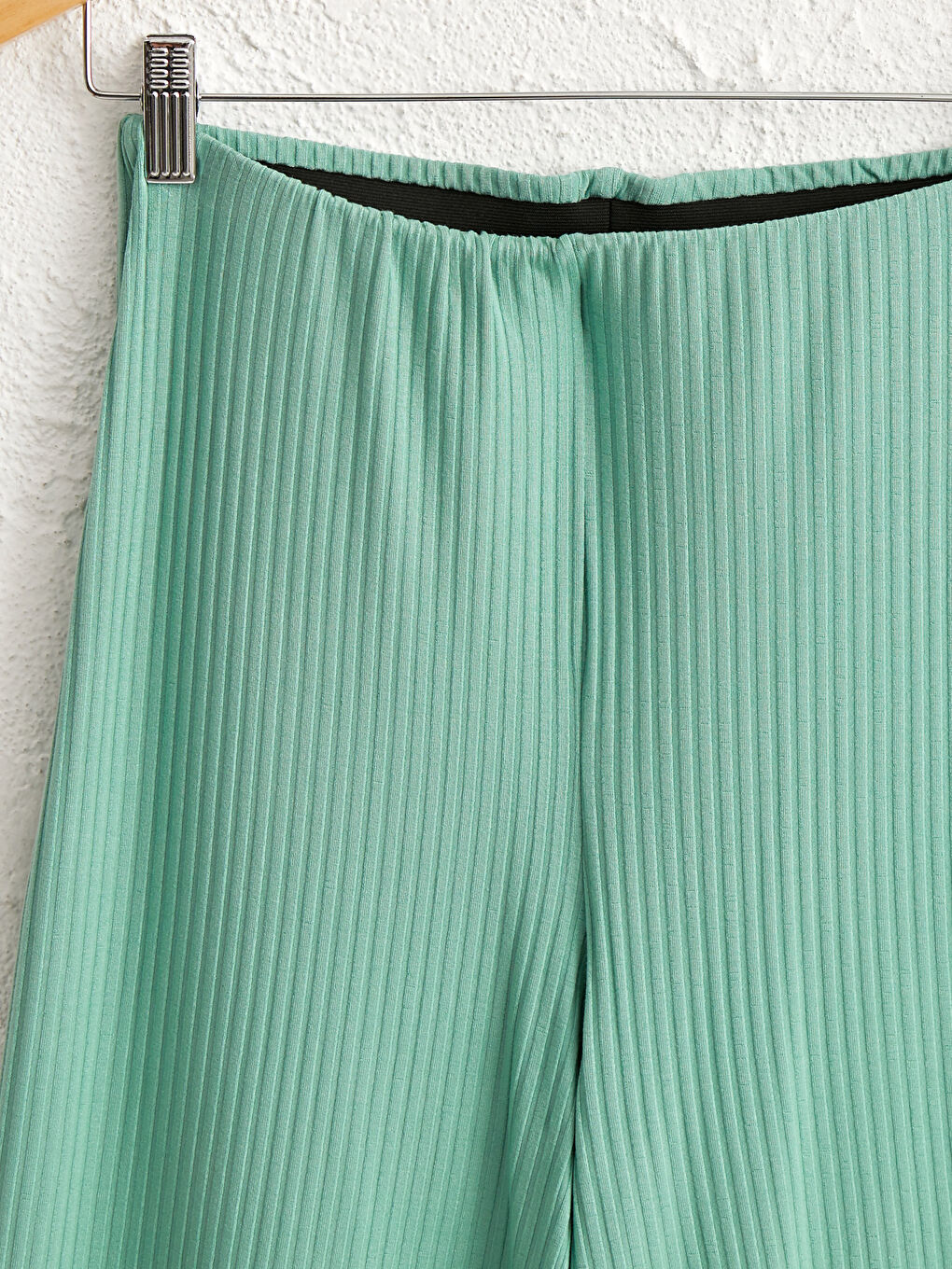 Elastic Waist Loose Leg Stretch Trousers-2