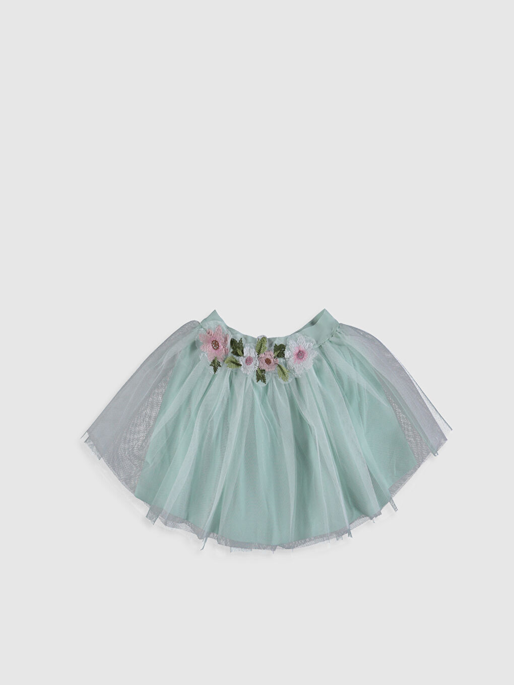 Beyaz Kız Bebek Baskılı Tişört ve Etek-3