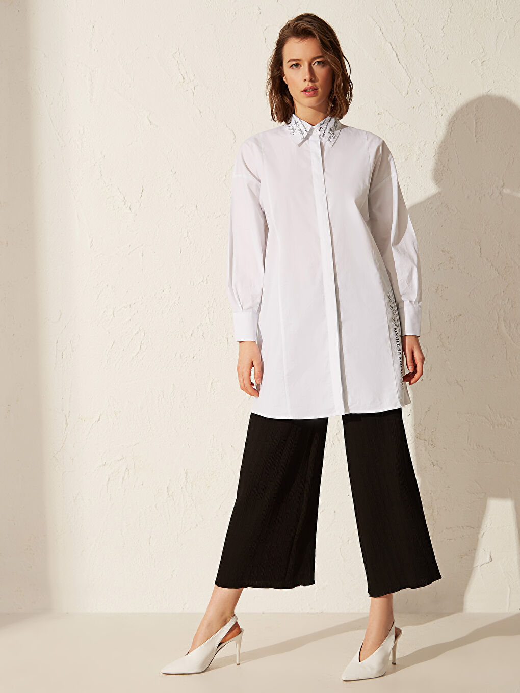 Ankle Length Elastic Waist Palazzo Pants-2