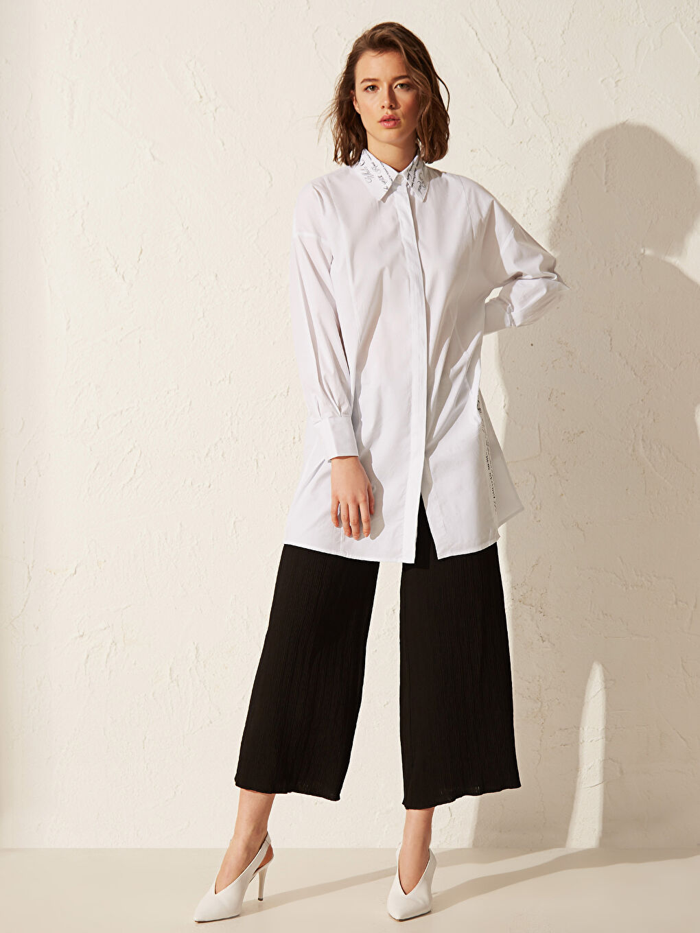Ankle Length Elastic Waist Palazzo Pants-3