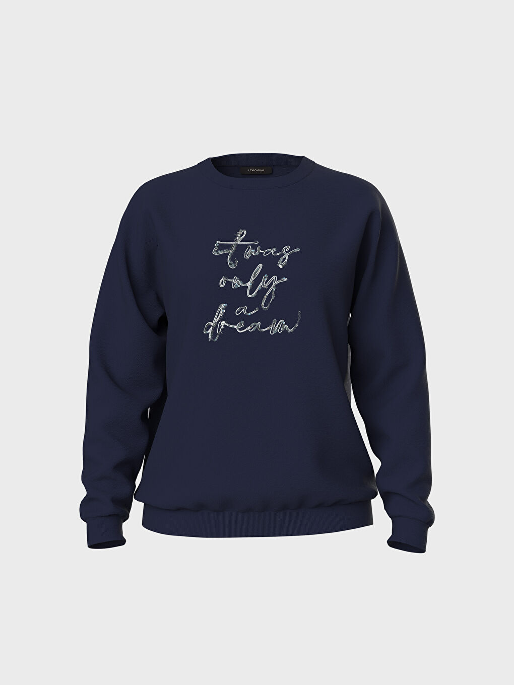 әйелдерге арналған ұзын жеңді дөңгелек жағалы принтті свитшот-1