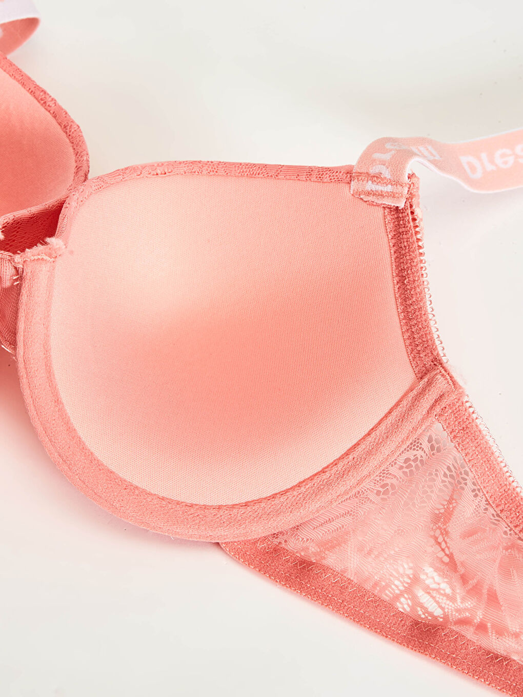 Pembe Dantelli T-shirt Sütyen-3