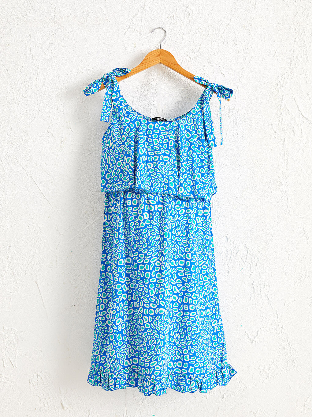 Mavi Desenli Viskon Hamile Elbise