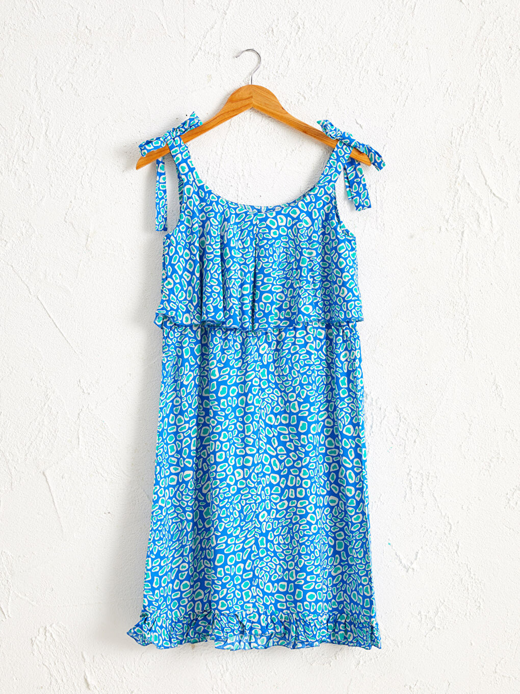 Mavi Desenli Viskon Hamile Elbise-1