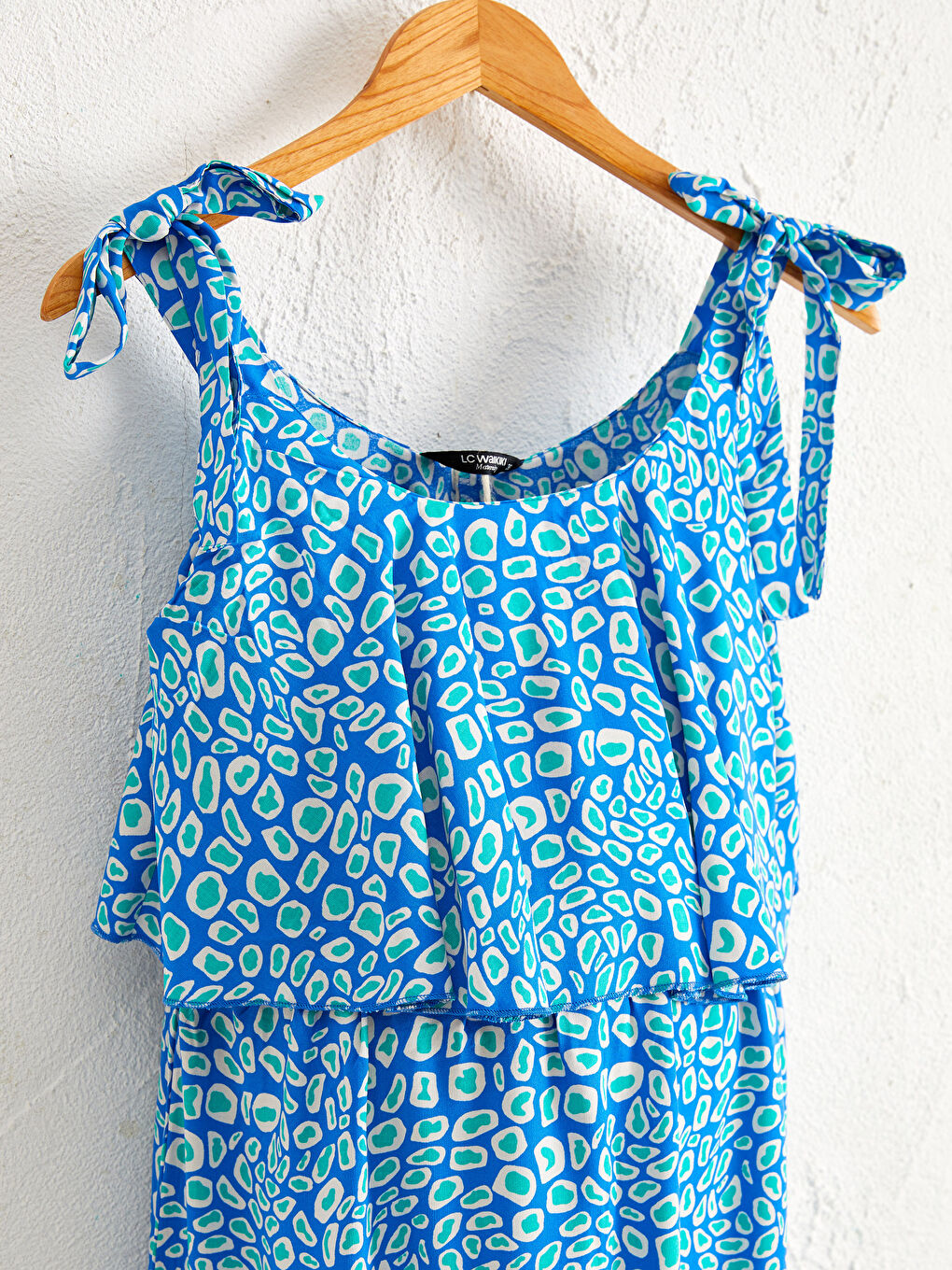 Mavi Desenli Viskon Hamile Elbise-2