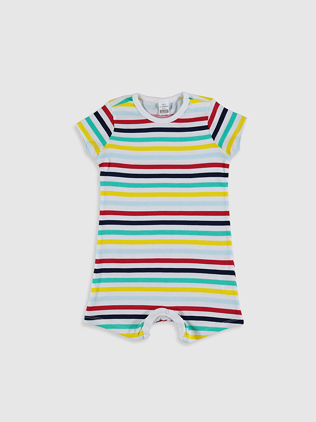 Mavi Bisiklet Yaka Kısa Kol Pamuklu Erkek Bebek Tulum 2'li-3