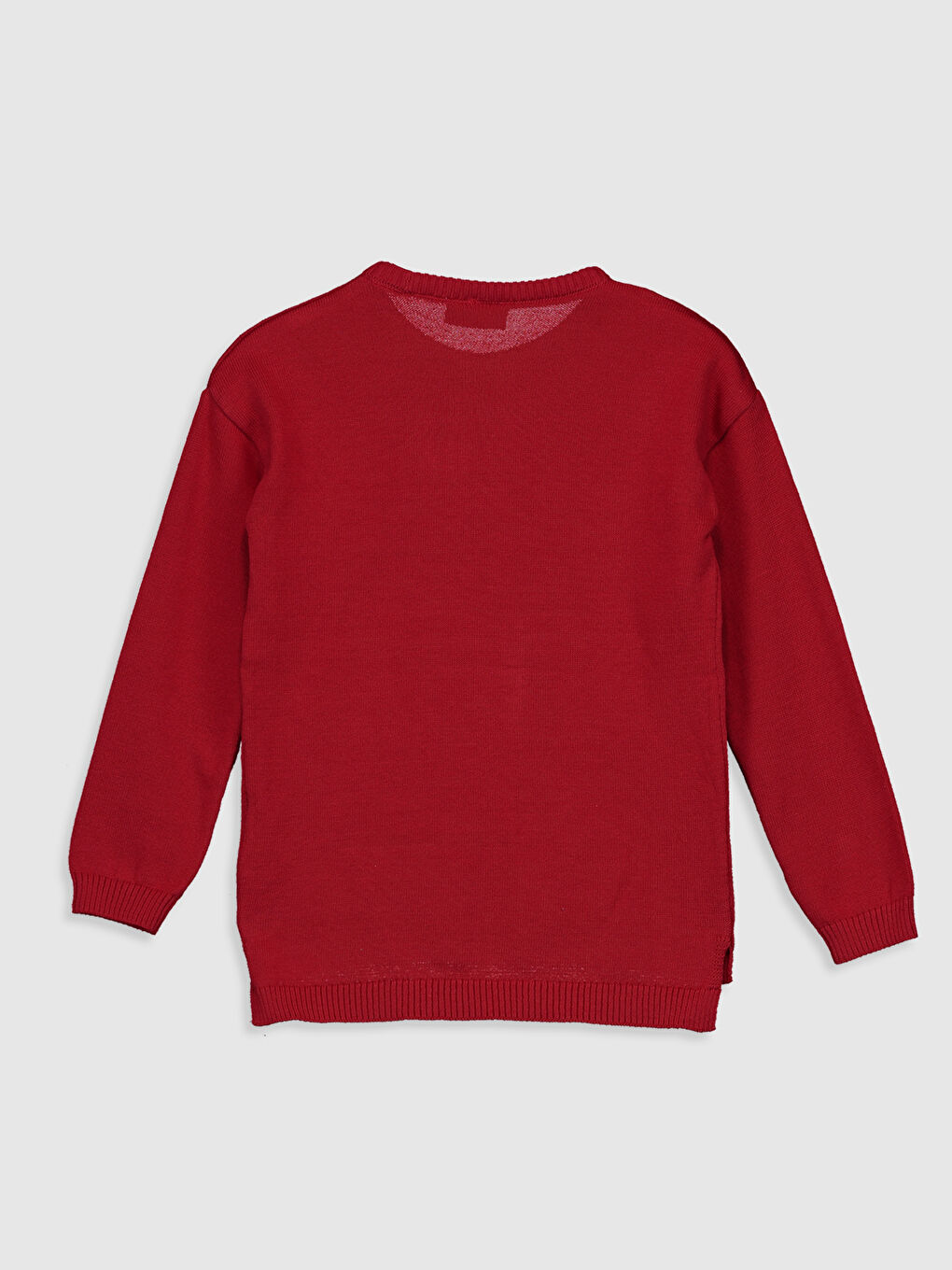 Kırmızı Bisiklet Yaka Uzun Kollu Kız Çocuk Kazak-1