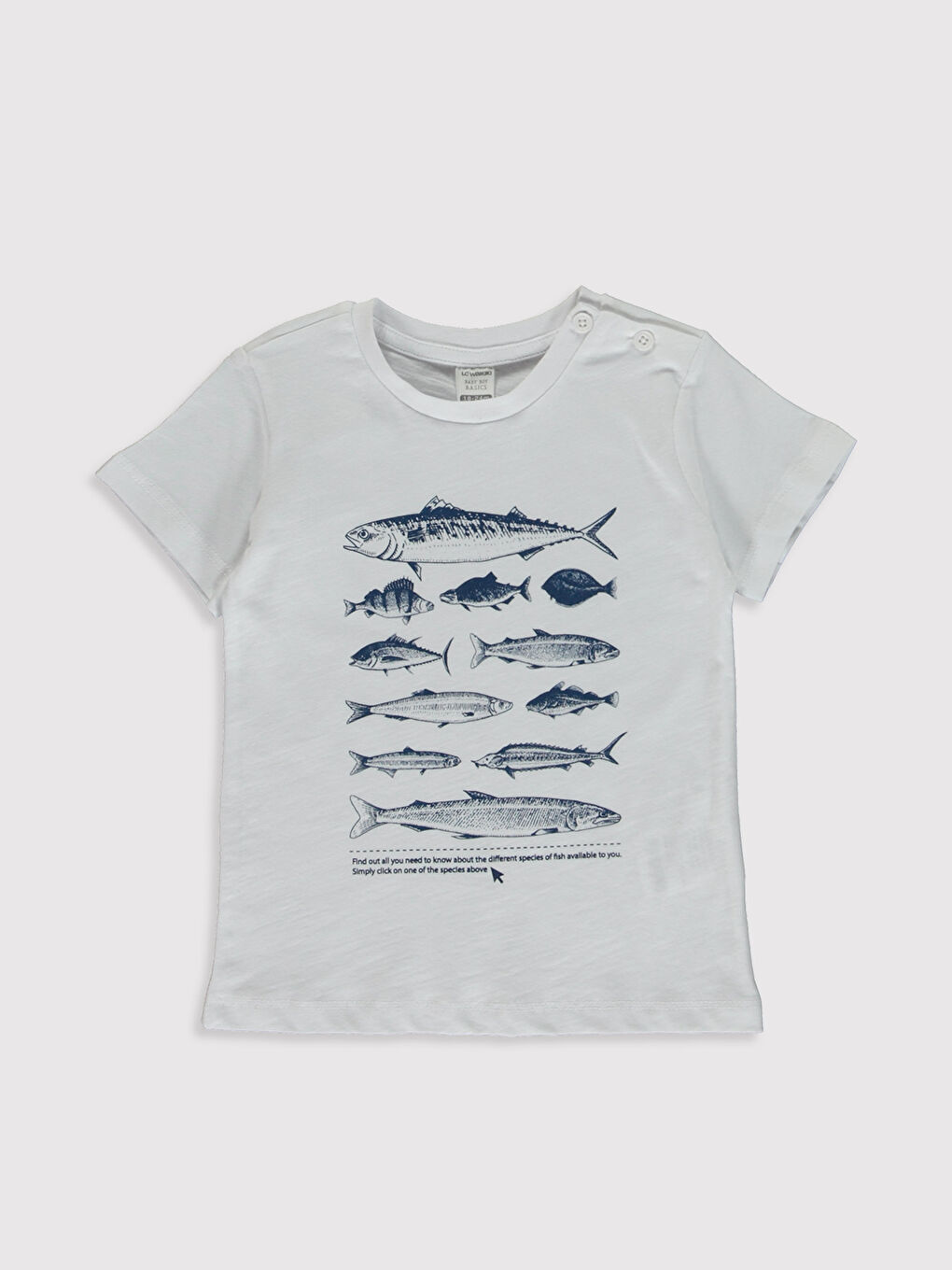 Beyaz Erkek Bebek Baskılı Tişört Baba Oğul Kombini