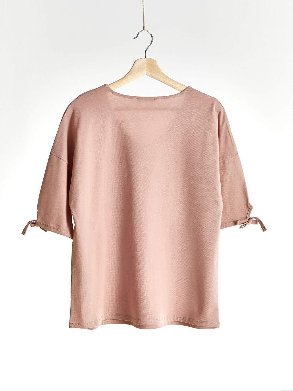 V-Neck Plain Loose Fit T-Shirt-4