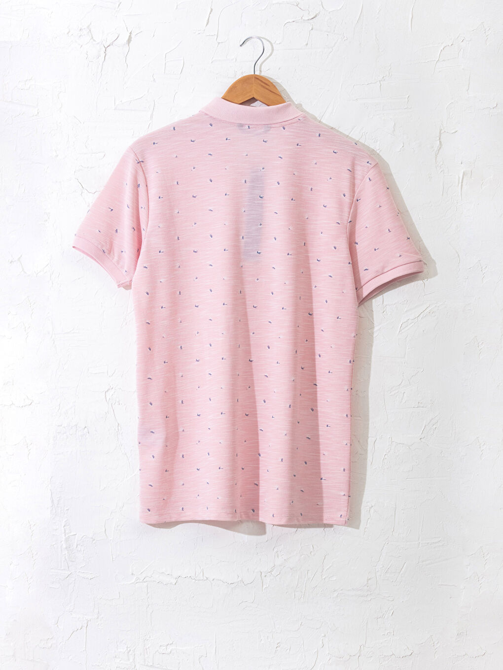 Pembe Polo Yaka Desenli Tişört  Aile Kombini-1