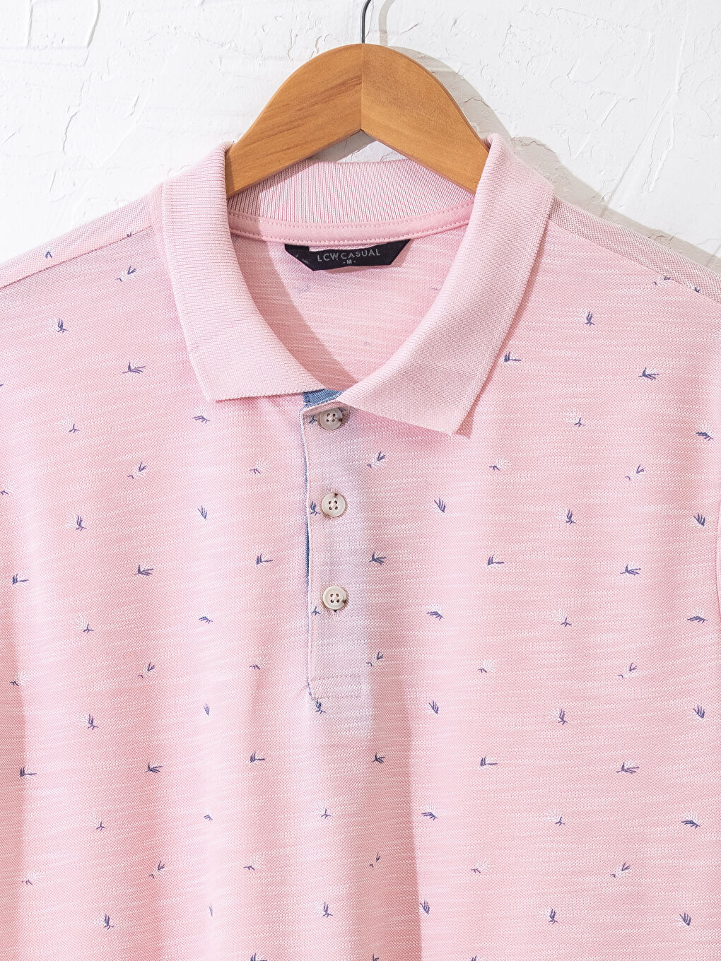 Pembe Polo Yaka Desenli Tişört  Aile Kombini-2