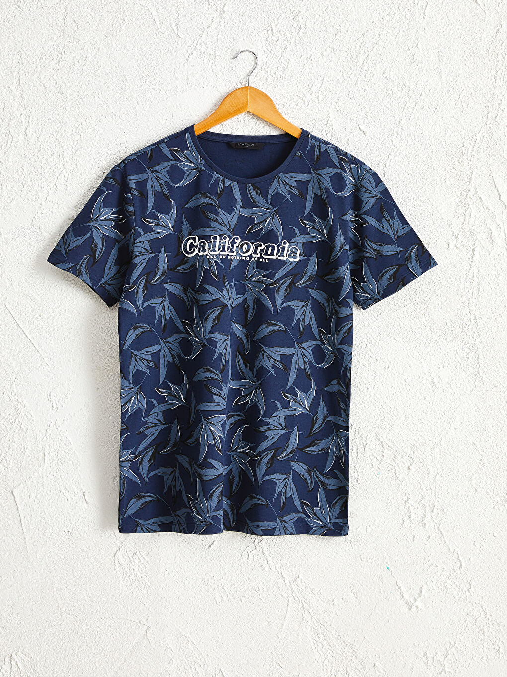 Bisiklet Yaka Baskılı Penye Tişört