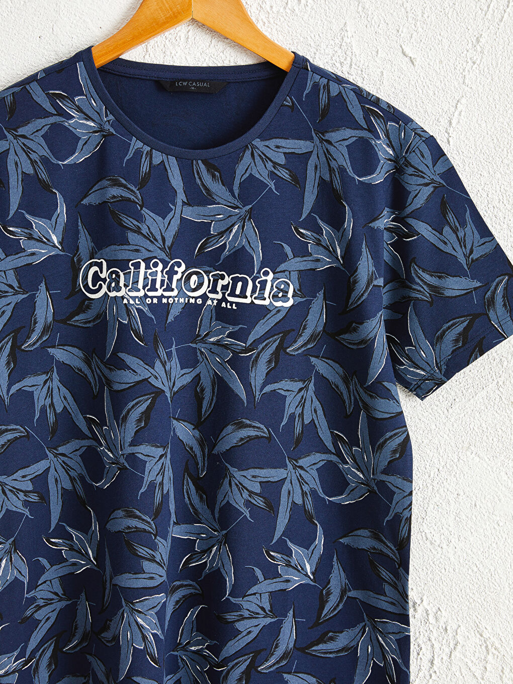 Bisiklet Yaka Baskılı Penye Tişört-2