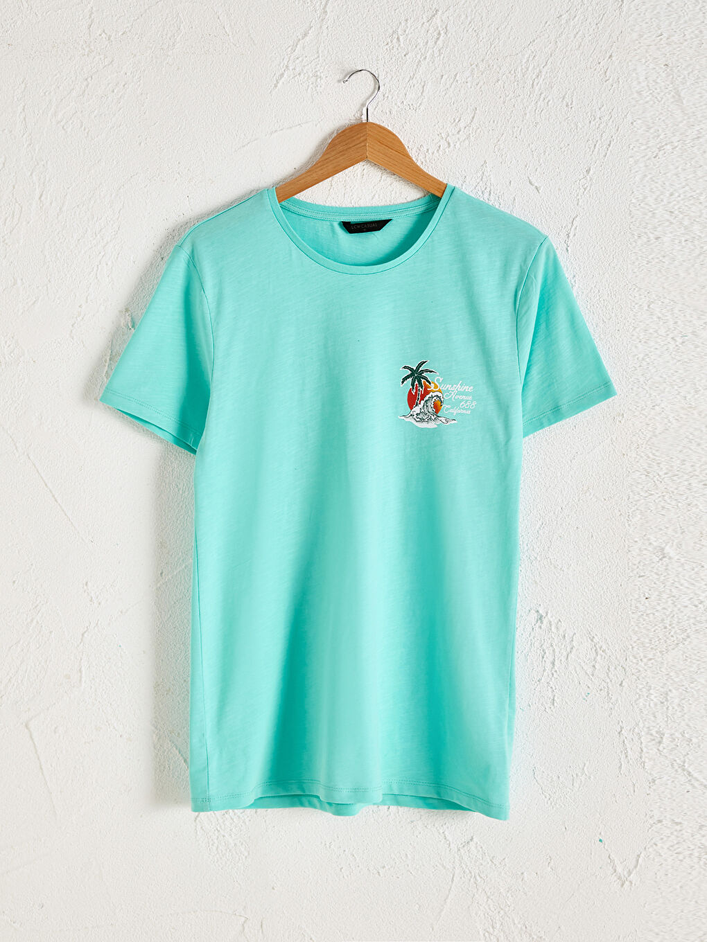 Turkuaz Penye Erkek Tişört