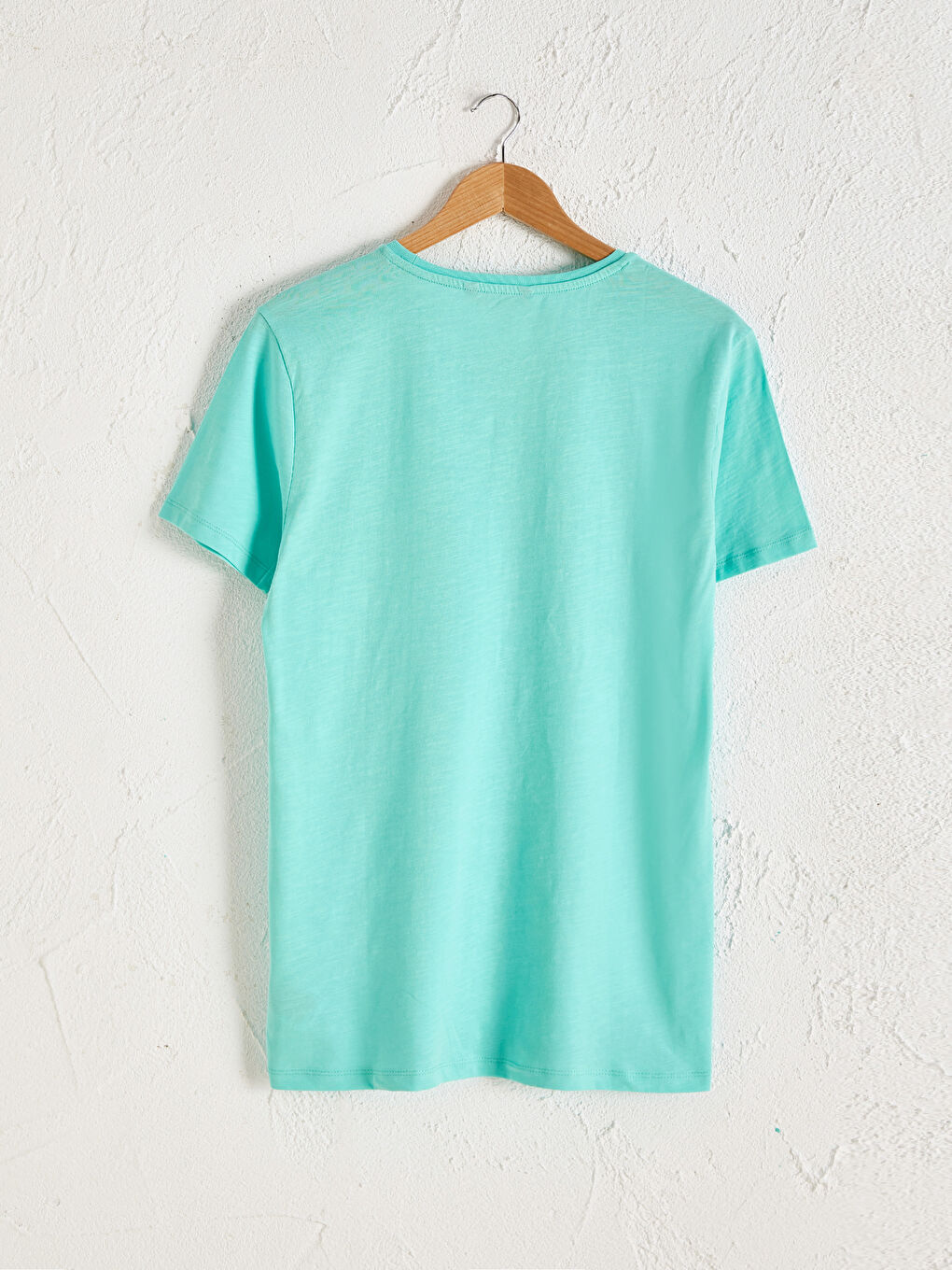 Turkuaz Penye Erkek Tişört-1