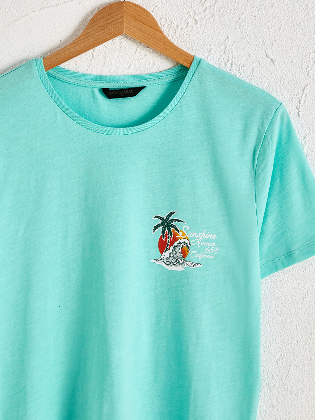 Turkuaz Penye Erkek Tişört-2