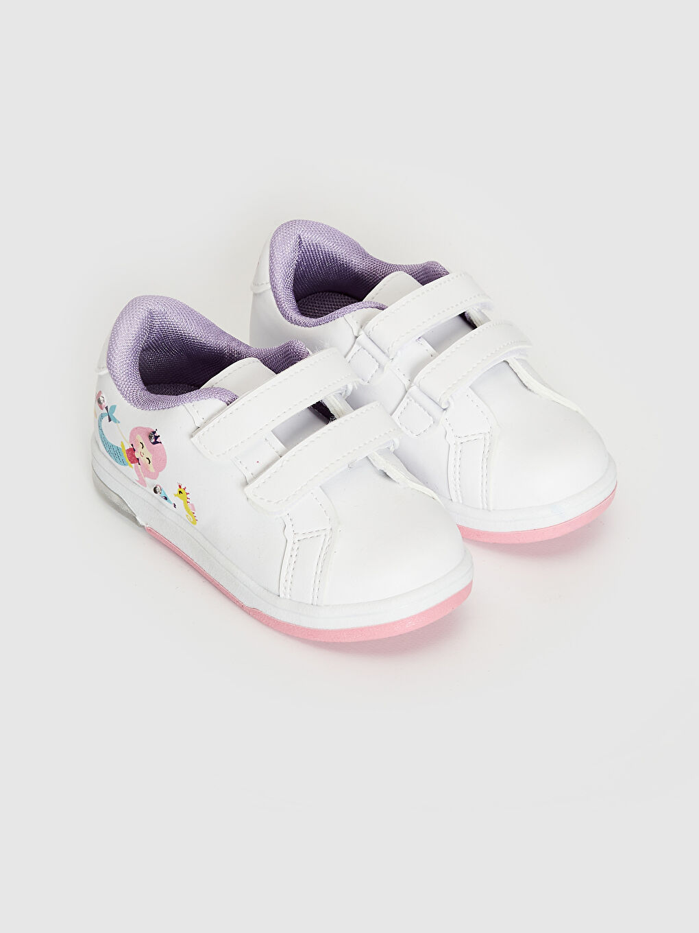 Beyaz Kız Bebek Işıklı Sneaker