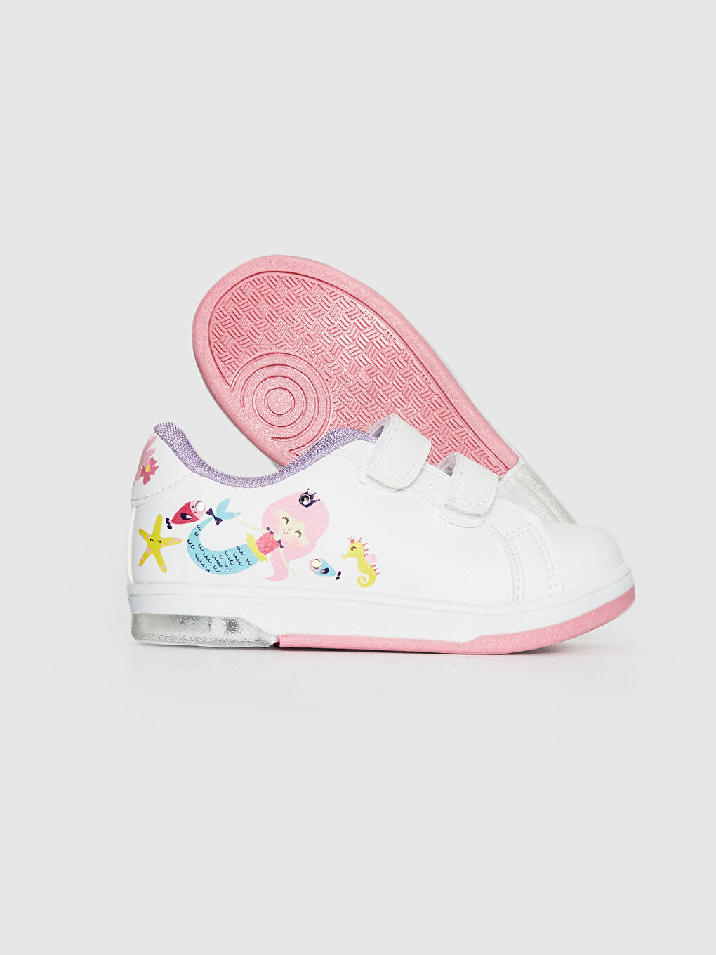 Beyaz Kız Bebek Işıklı Sneaker-3