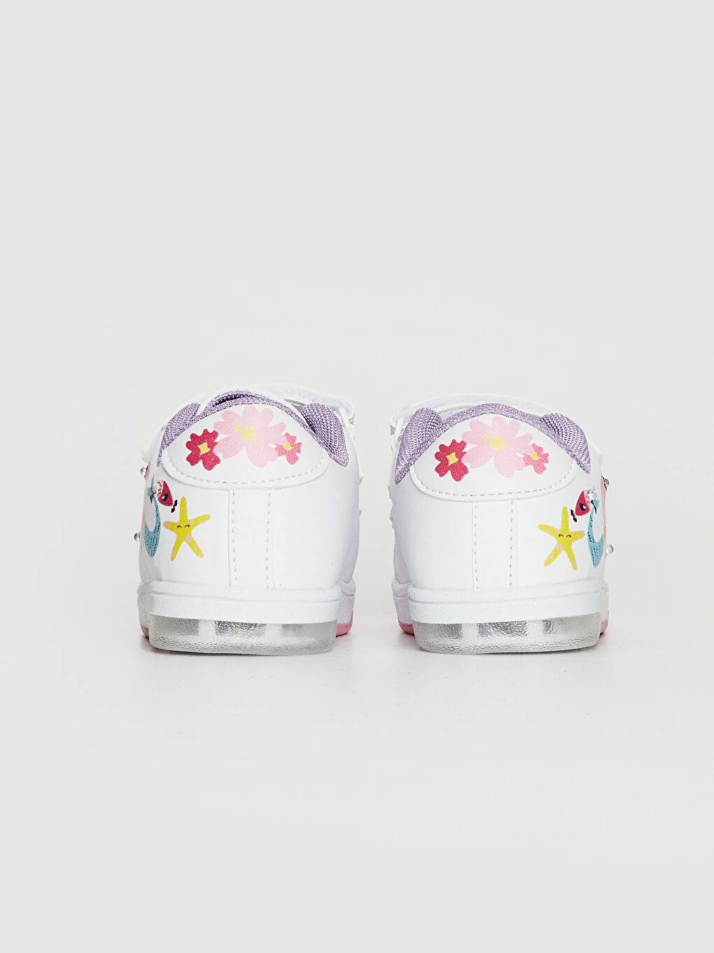 Beyaz Kız Bebek Işıklı Sneaker-4