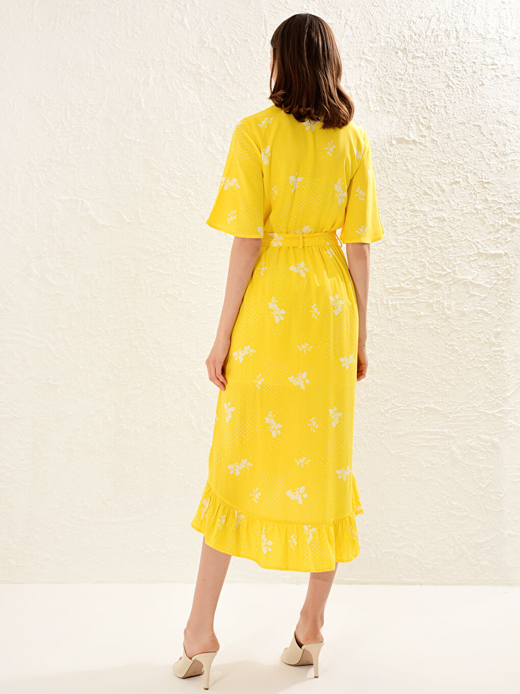 Рокля от вискоза с фигурален колан, еднакви за майка и дъщеря-2