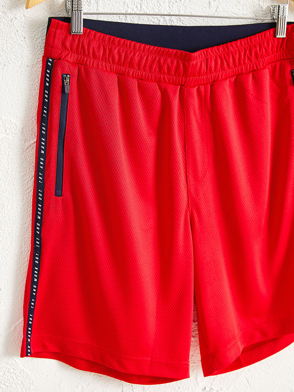 Kırmızı Standart Kalıp Aktif Spor Şort-2