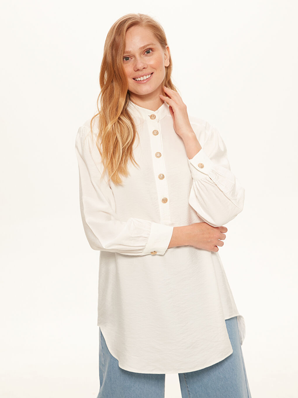 Loose Fit Tunic made of Textured Fabric
