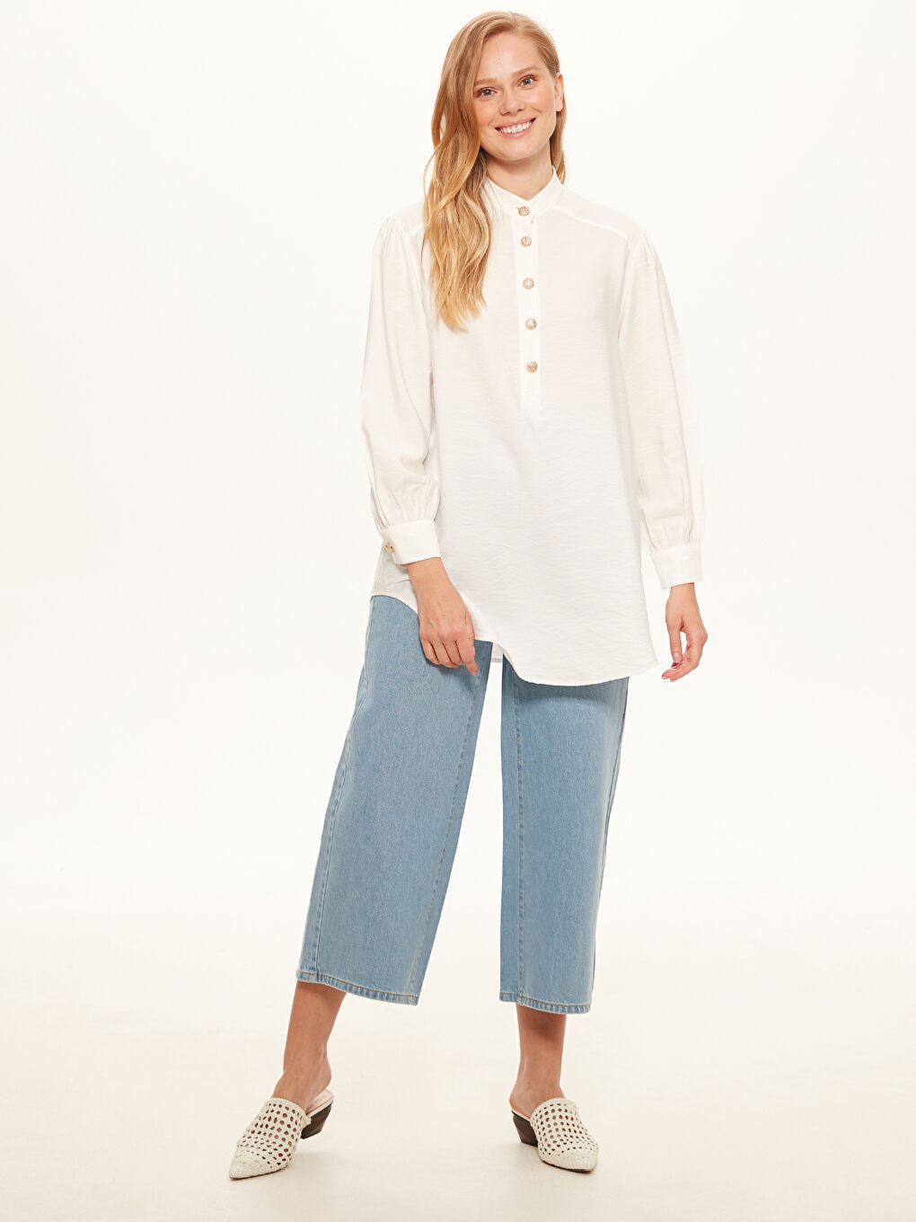 Loose Fit Tunic made of Textured Fabric-4