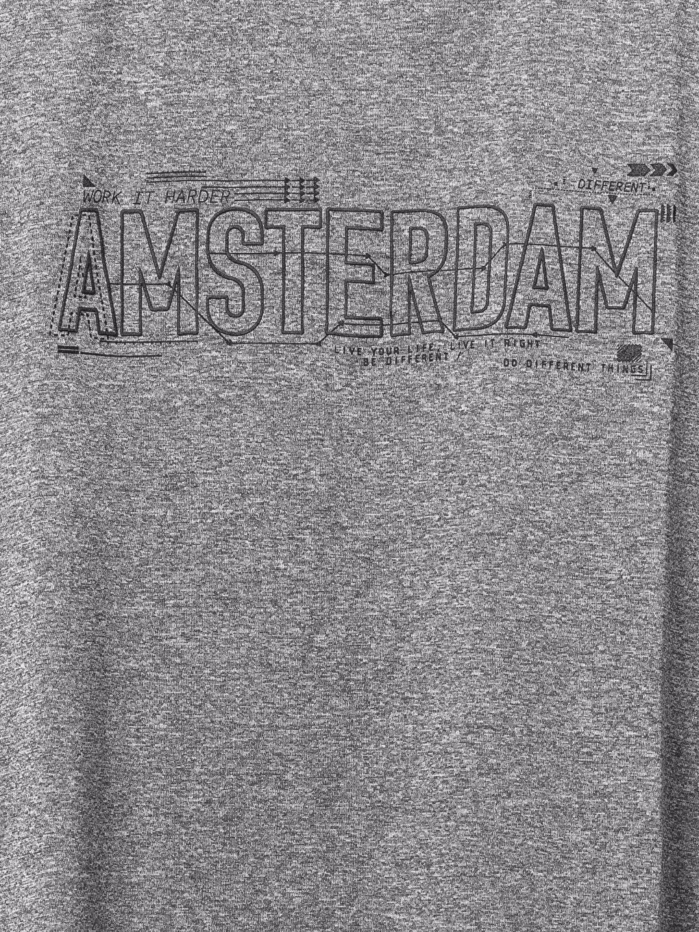 Gri Penye Erkek Kolsuz Tişört-3