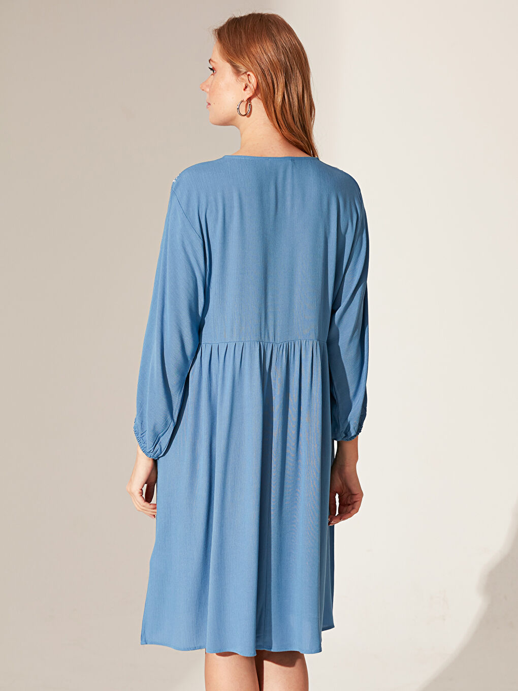 Processing Advanced Women's Long Sleeve Viscose Dress-2