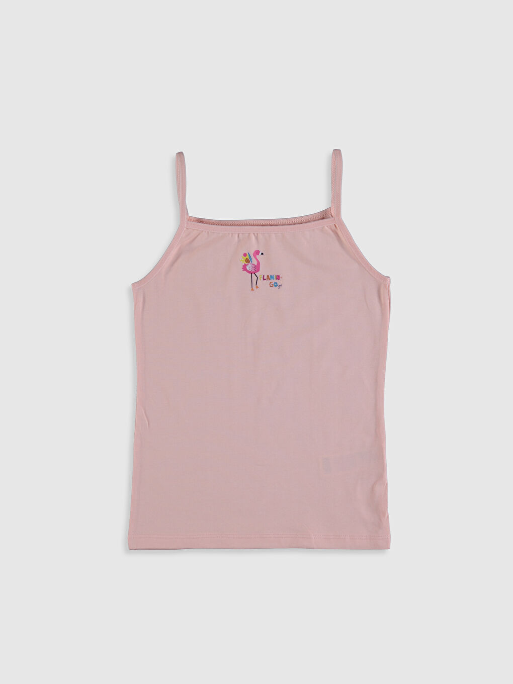 Square Collar Printed Strappy Girls' Vest 2 Pack-2