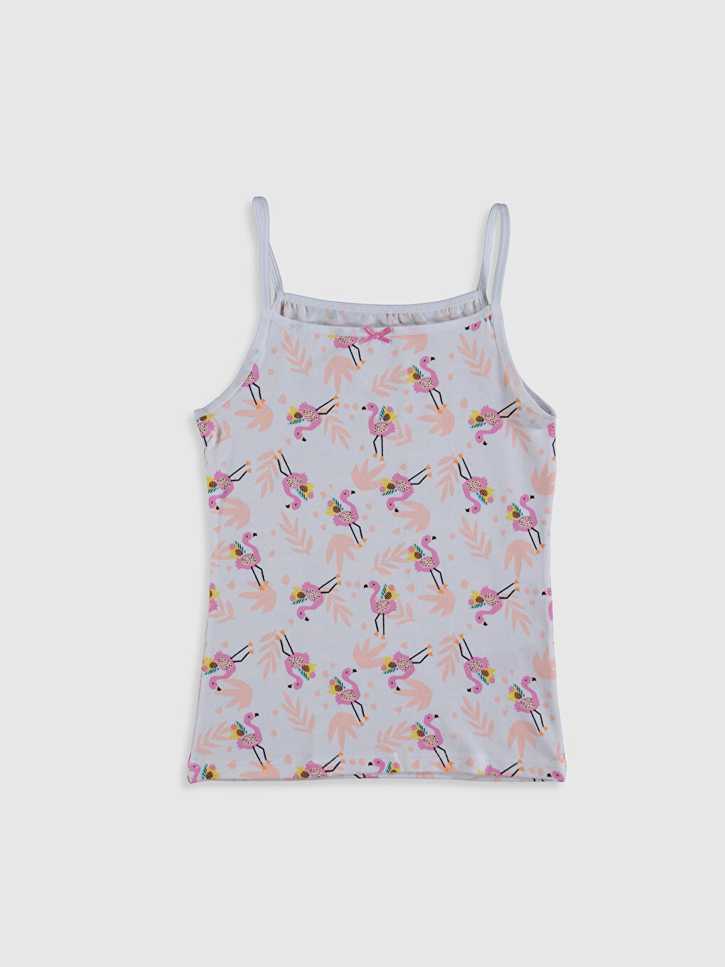 Square Collar Printed Strappy Girls' Vest 2 Pack-3