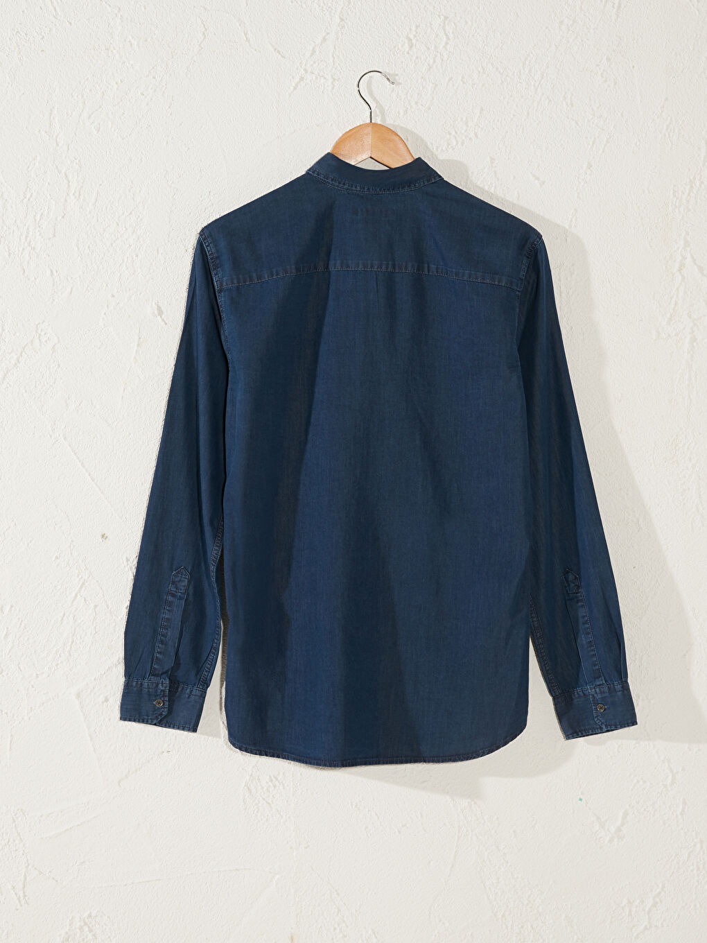 Mavi Slim Fit Uzun Kollu Erkek Jean Gömlek-1