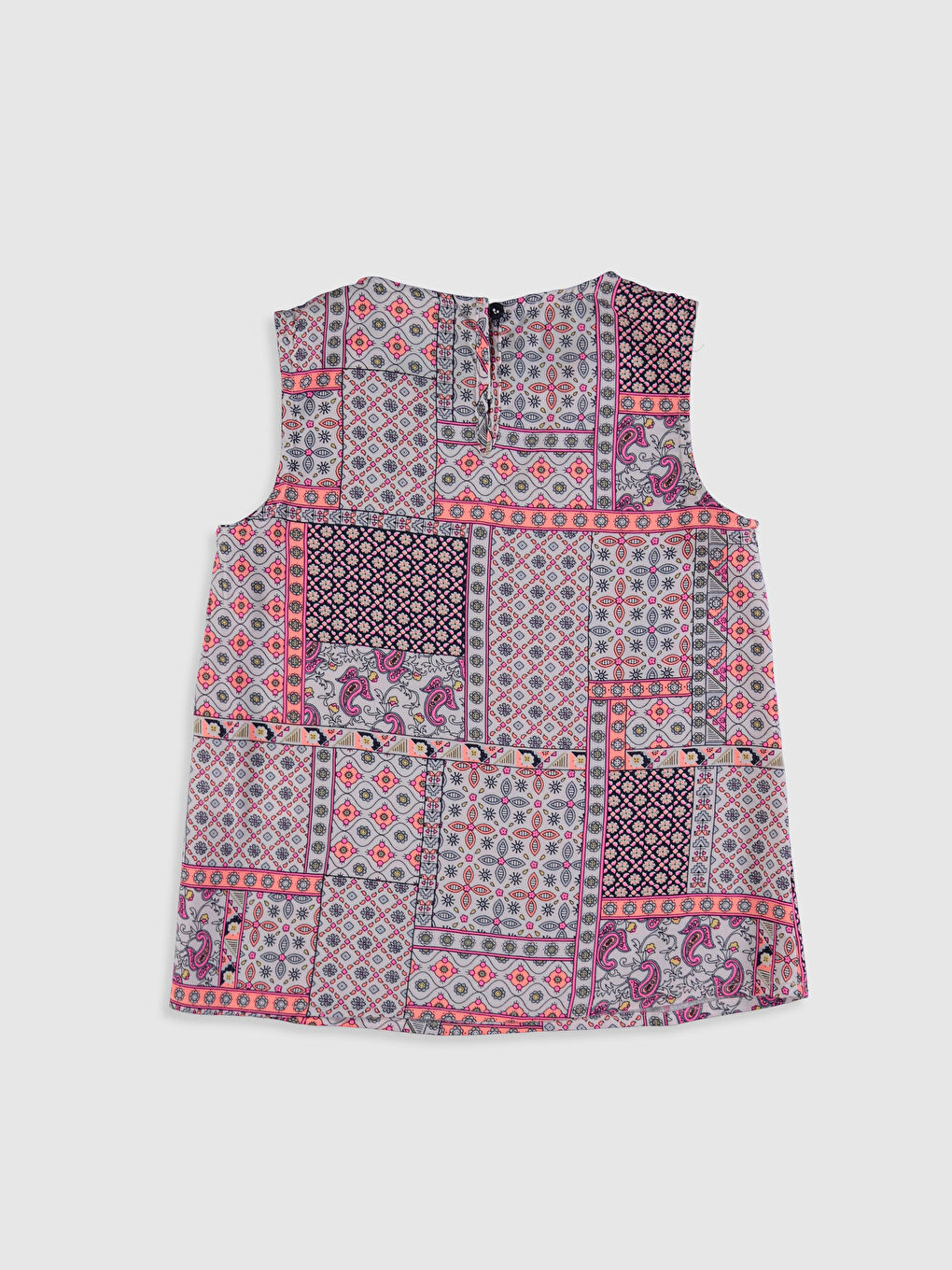 Mavi Bisiklet Yaka Desenli Kız Çocuk Bluz-1