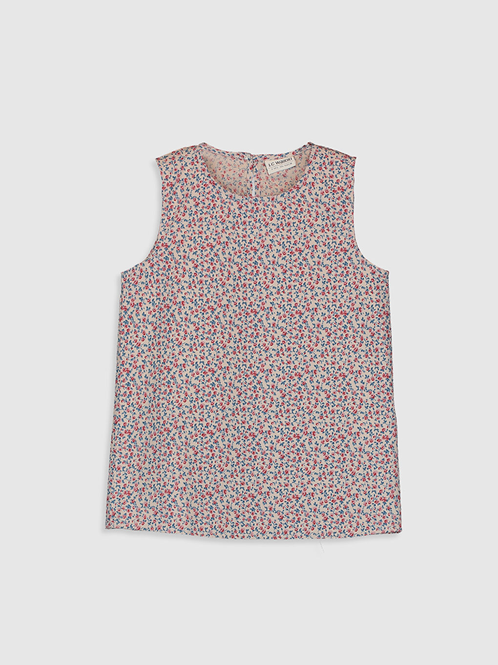 Bej Bisiklet Yaka Desenli Kız Çocuk Bluz