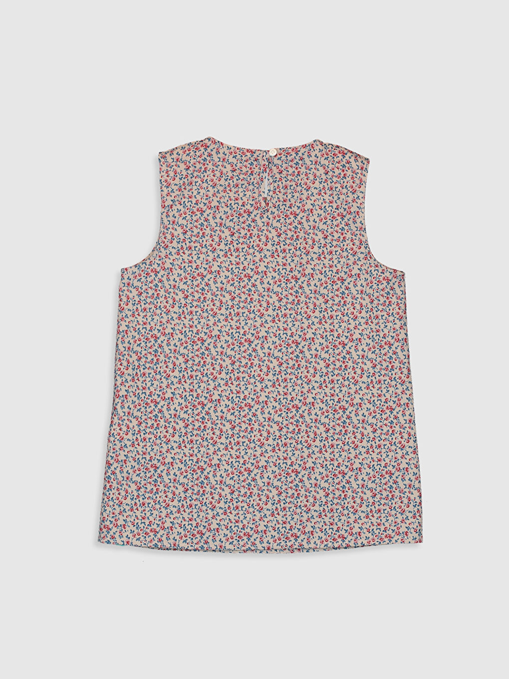 Bej Bisiklet Yaka Desenli Kız Çocuk Bluz-1