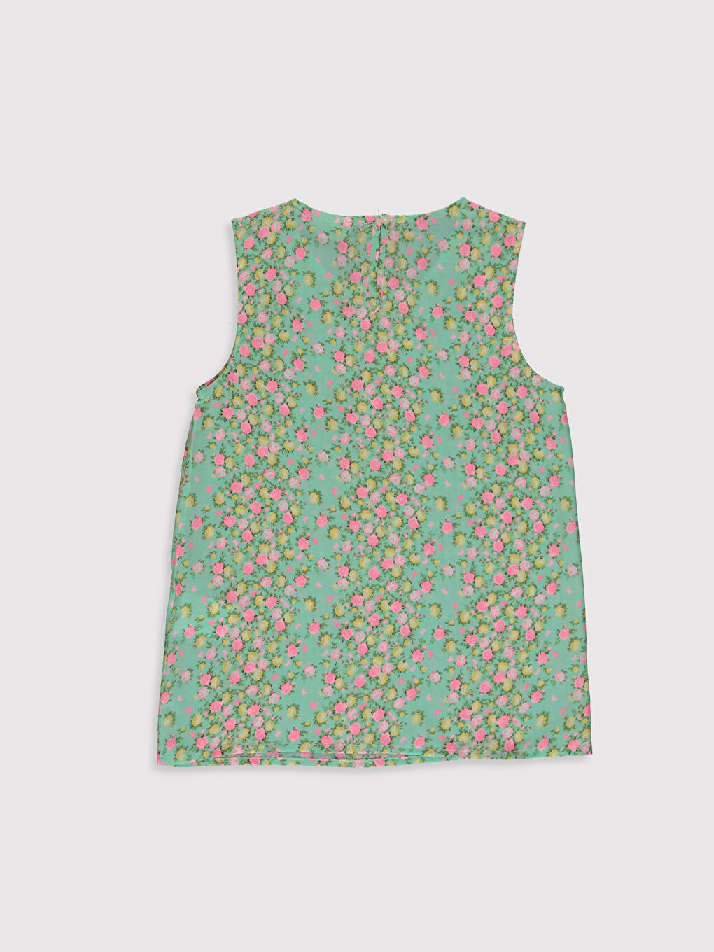 Yeşil Bisiklet Yaka Desenli Kız Çocuk Bluz-1