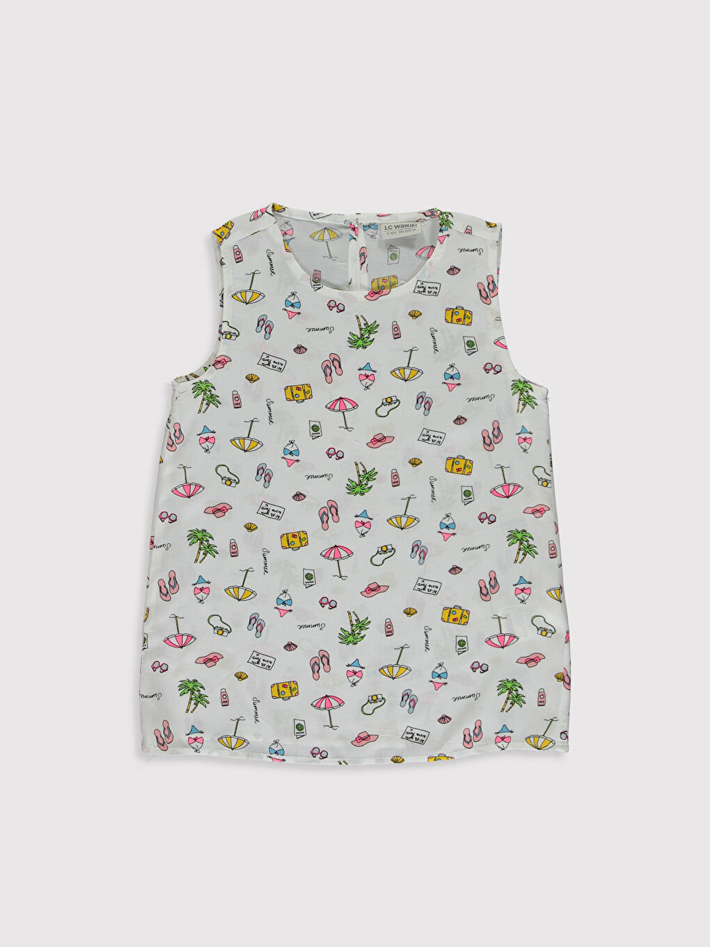 Turkuaz Bisiklet Yaka Desenli Kız Çocuk Bluz