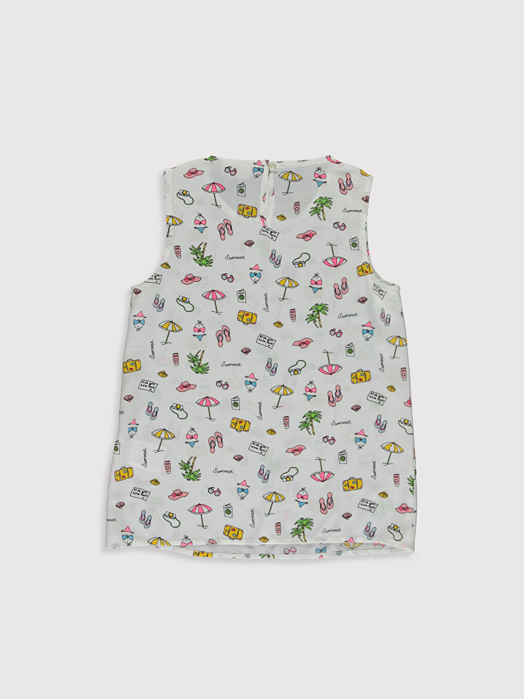 Turkuaz Bisiklet Yaka Desenli Kız Çocuk Bluz-1