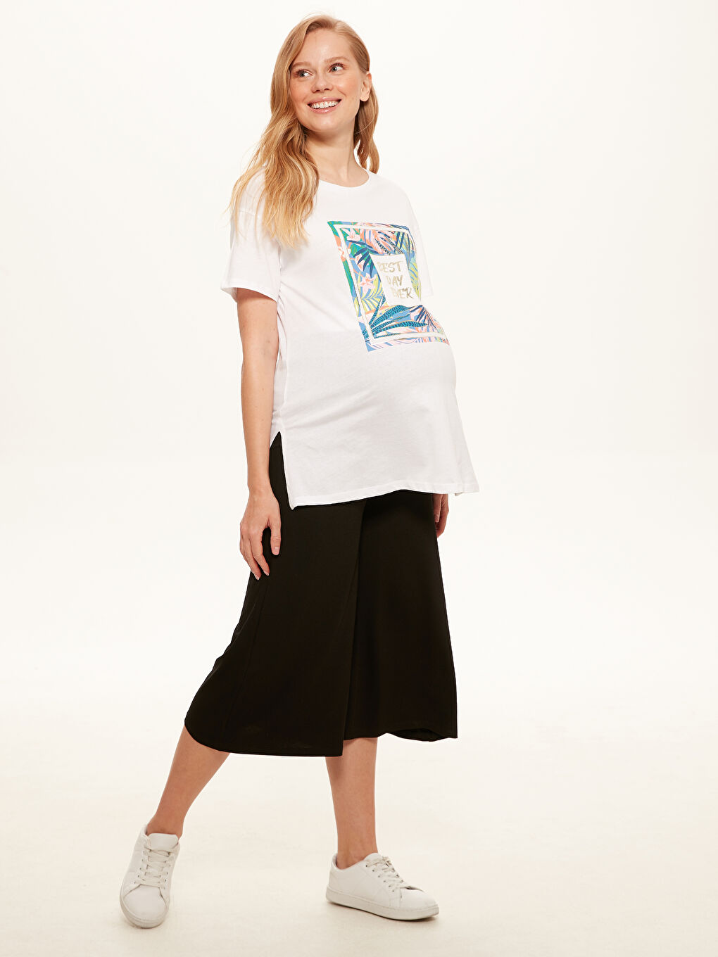 بنطلون رياضي قطن ممشط بقصة عادية للسيدات-1