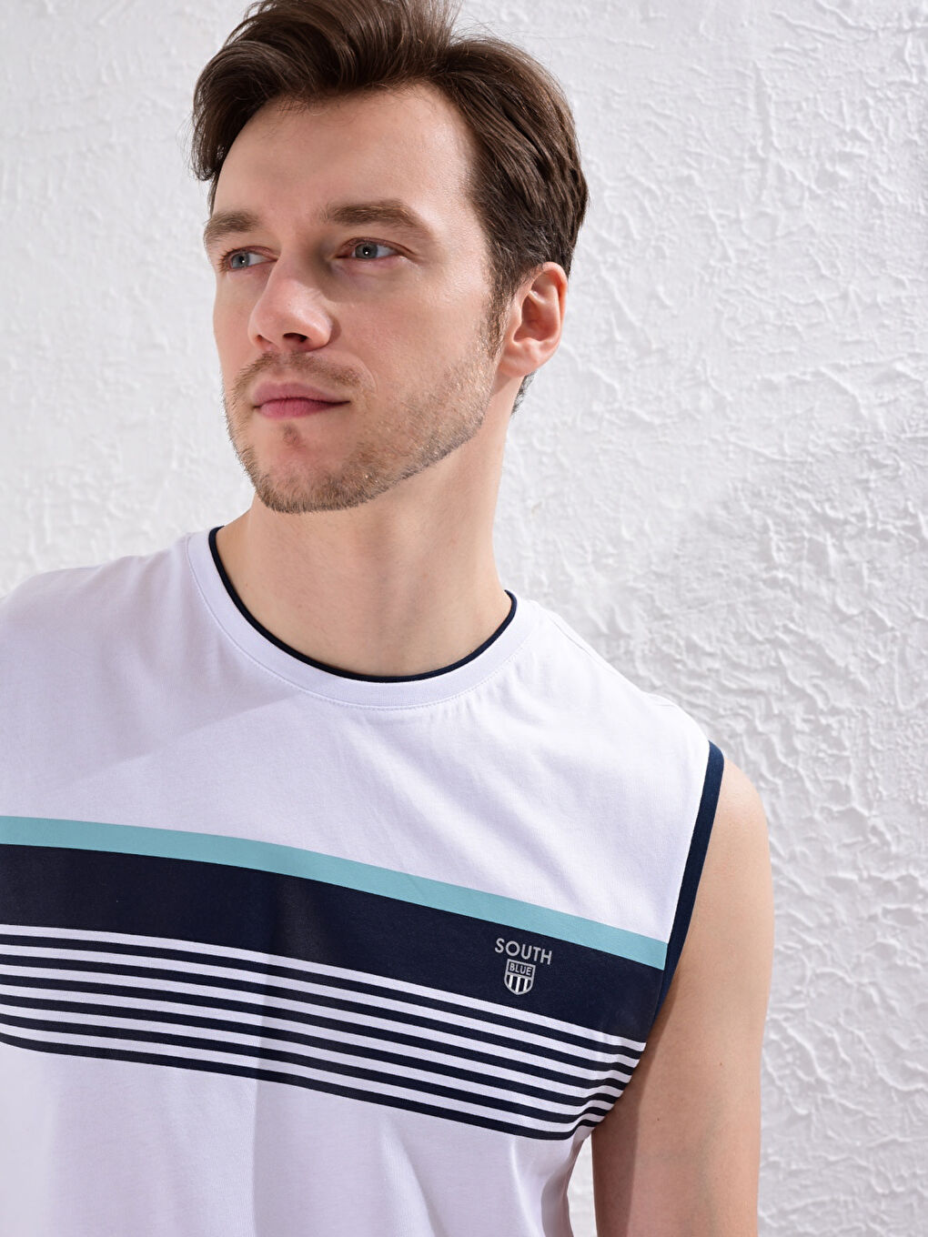 Printed Crew Neck Cotton Men's Sleeveless T-Shirt-4