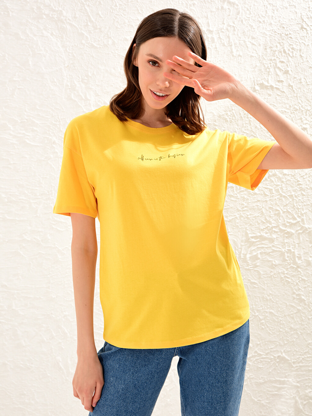T-shirt À Manches Courtes Imprimé À Col Rond Pour Femmes-1