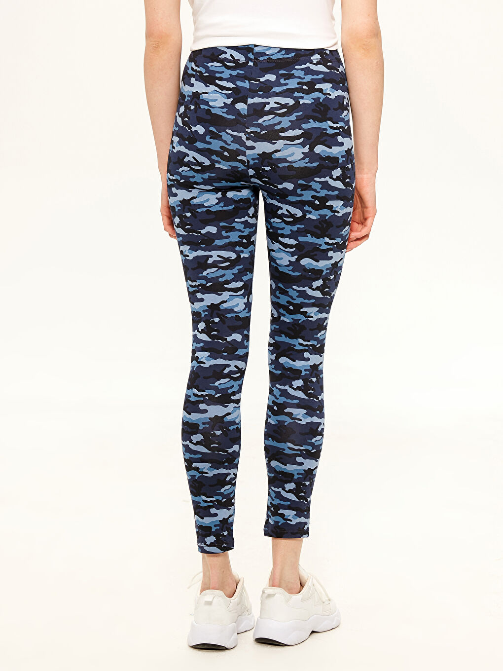 Mavi Standart Fit Desenli Kadın Tayt-3