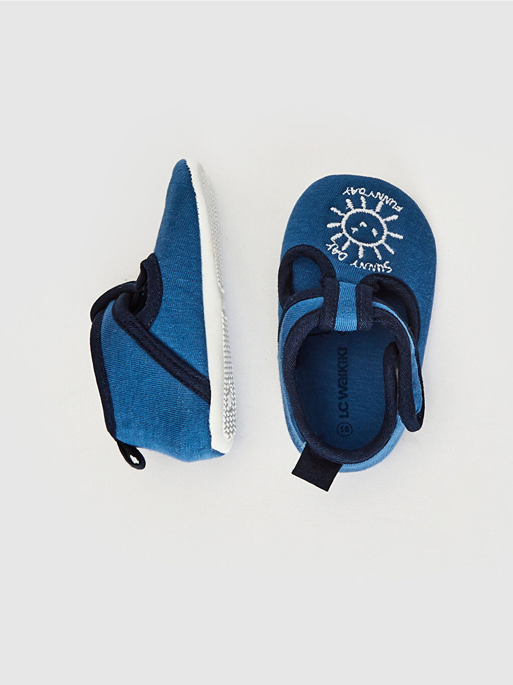 Mavi Erkek Bebek Cırt Cırtlı Bez Yürüme Öncesi Ayakkabı -1