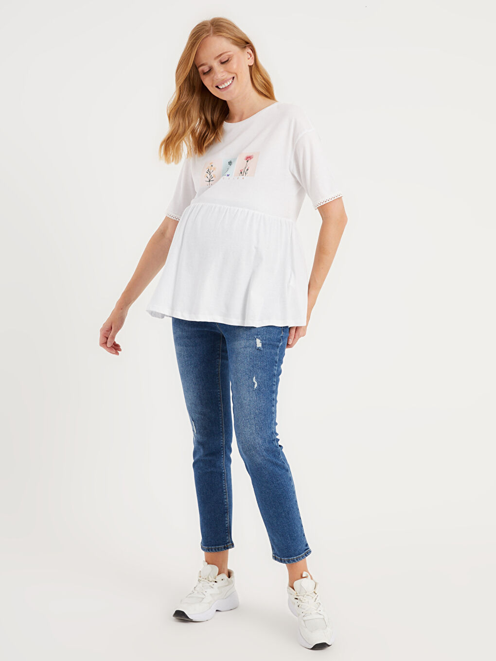 Printed Cotton Maternity T-Shirt-1