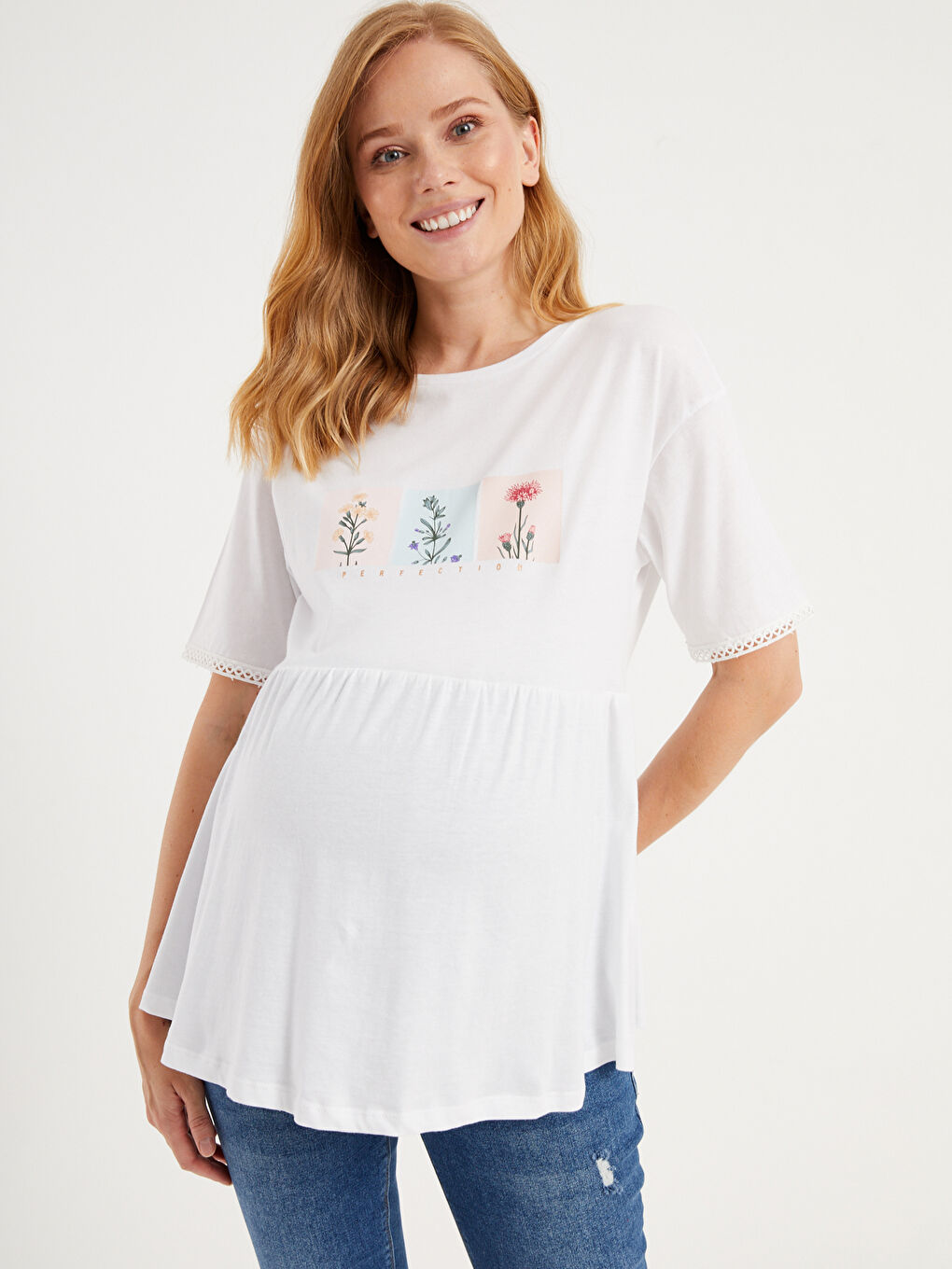Printed Cotton Maternity T-Shirt